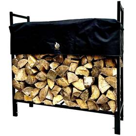 Hifire 782706143082 Firewood Rack With Cover - Made In Usa 4 X 1/2 Face Cord Black