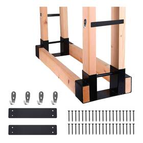 Hiflame 768494881474 Outdoor And Indoor Firewood Log Rack Bracket Kit Steel Fireplace Fire
