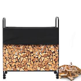 Hipicute 198290137022 Firewood Rack With Cover 4.3 Ft Heavy Duty Holder And Waterproof Cove