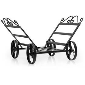 Co-hv10309 Hivvago Firewood Rack Decorative Rustproof Steel Fireplace Log Holder With Wheels