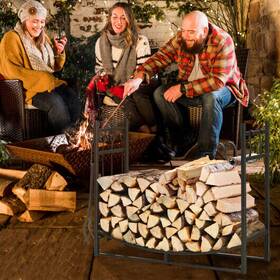 Co-op70814 Hivvago 30/36 Inch Firewood Rack With 4 Tool Set Kindling Holders