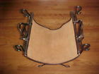 Holder Black Firewood Log Iron Folding Handles Carrier Wrought Leather