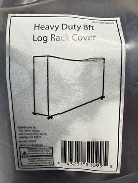 Home Depot 643231510995 8 Feet Firewood Log Rack Cover Heavy Duty Outdoor Waterproof Dust Sun Protector