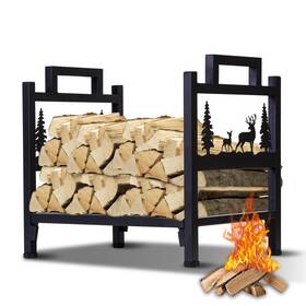 Fr001-02 Homejayde Firewood Rack Outdoor And Indoor Holder Heavy Duty Steel Log