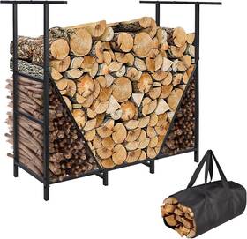 Honest Outfitters 313042891841 4ft Firewood Rack Outdoor Adjustable Indoor Wood Racks For Firewo