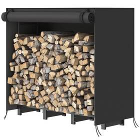 Bb01ch02 Hoobro 4ft Firewood Rack With Cover Outdoor Log Adjustable Holde
