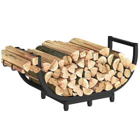 Bb03ch02 Hoobro Firewood Rack For Indoor Outdoor 32-inch Log Holder Sturdy Steel Wood Stora