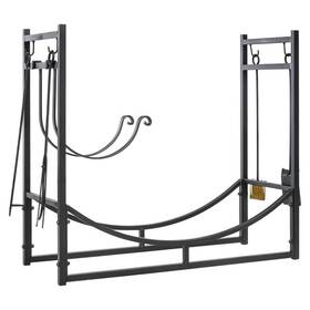 S-141384 Huluwat 13 Inch 2 Tiers Heavy-duty Curved Bottom Black Metal Indoor/outdoor Rack