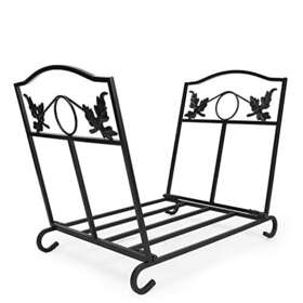 Ibs 191094491864 Indoor Firewood Rack Wrought Iron Medium Wood Foldable Fire Holder