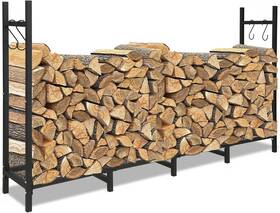 Igdma 445009437496 6ft Outdoor Firewood Rack Log Holder Duty Match Stacking Indoor