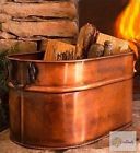11385 Indoor Copper Tub Outdoor Firewood Fireplace Antiqued Hearth Holder Bucket