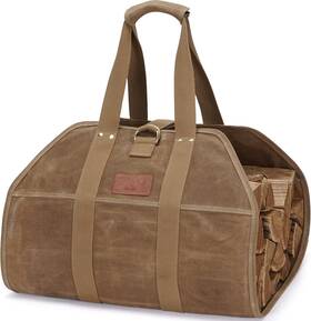 8541800432 Inno Stage Canvas Wood Carriers Fire Log Tote Bag Waxed Green Khaki
