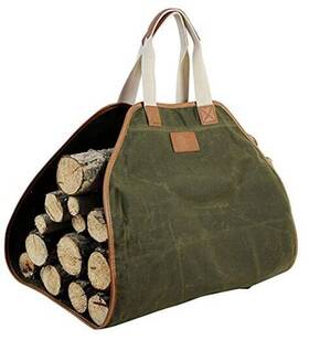 Innostage 705353331589 Firewood Carrier - Waxed Canvas Wood For Heavy Duty Log Green