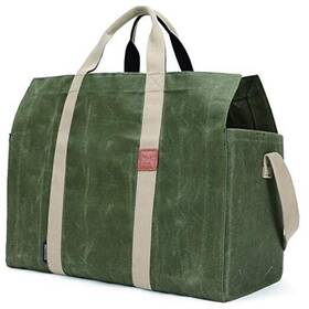 Pb18-117green Innostage Free Standing Firewood Log Carrier Tote Bag With Double Straps For Green