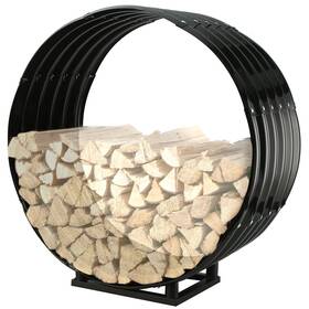 Chp-zy-43-bk-80d Jauzvil Firewood Log Rack Hoop 32 Inch Rust Proof Heavy Duty Round Wood Lumber Holder