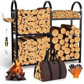 Jw4002 Jupwalz Firewood Rack Indoor Outdoor With Carrier 31inch Multilayer Wood Ra