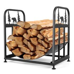 Kahlhak 710946799592 Firewood Rack Outdoor Indoor 17 Inch Heavy Duty Holder Colla
