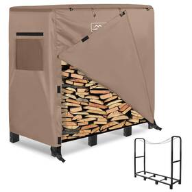 Kampkeeper 684514679442 4ft Firewood Rack Outdoor With Cover Heavy Duty Indoor For Waterproof Storage
