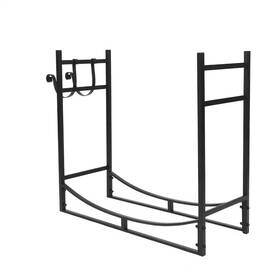 Karl Home 313042870846 33 Inch Heavy-duty Firewood Rack With 2 Hooks