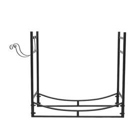 Karl Home 445018622609 Log Storage 33 Inch Heavy-duty Firewood Rack With 2 Hooks