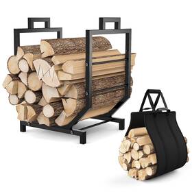 Kcysta 701969321297 Firewood Rack Holder With Carrier Indoor/outdoor W