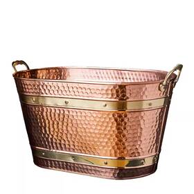 Kings County Tools 445041071016 33 Quart Copper Metal Tub For Indoor Firewood Storage Ash Bucket Outdoor Ice Bucke