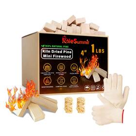 Kole-firewood-5 Kolesummit Mini Fire Stick With Starters Gloves 4 Inch Kiln Dried Pine