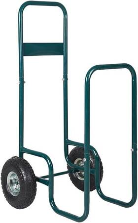 Cart-220 Koreyosh Emt0376 Firewood Log Rack Carrier Lb Weight Capacity Wood Storage