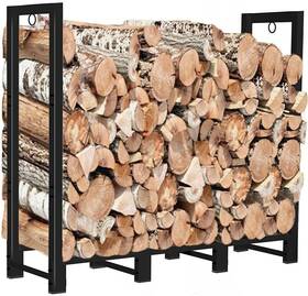 Koutemie 788499983188 4ft Outdoor Firewood Rack Holder For Fireplace Wood Storage Adjustable Fire
