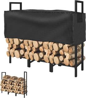 Kyate 705353385988 4ft Firewood Rack Outdoor With Adjustable Cover Fireplace Wood Storage Ind