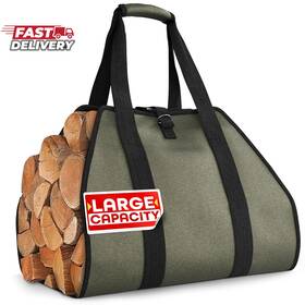 Lagarto 313099499403 Firewood Carrier Bag 39.4 Inch 18.5 Waxed Canvas Wood For With R