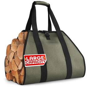 Lagarto 445034024081 Waxed Canvas Firewood Log Carrier - Wood Stove Accessories Woo