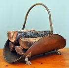 Large 2 Claw 1 " Log Holder Solid 23 Brass Vintage 14 Feet