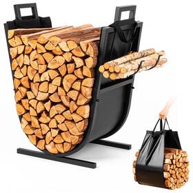 Latihuum 977390391312 Firewood Rack Outdoor And Indoor - 27 Inch Rustproof Heavy Duty Stor