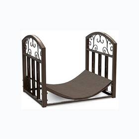 887411ojk Lavish Home Indoor/outdoor Scrollwork Design Firewood Log Rack 18 Inch Metal Brown
