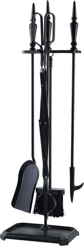 Fts35bk Lichamp Gothic Fireplace Tools Set 5-pieces Indoor Outdoor Sturdy Fire