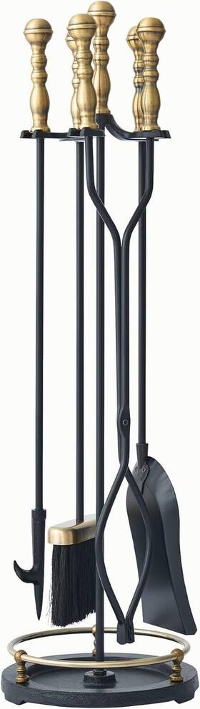 Fts45bk Lichamp Fireplace Tools Set 5-pieces Indoor Outdoor Sturdy Fire Place Poker
