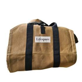 Lifespace 659525050030 Heavy Duty Canvas Firewood Log Carrier Bag With Handles And Strap