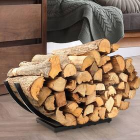 Lifyzoon 730637493776 Firewood Rack Outdoor - Curved Wood Log Holder For Fireplace Indoor Fire Wo