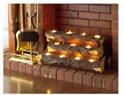 Lighted Rustic Holder Fire Fireplace Candle Decorative Lights Set Log Tealight