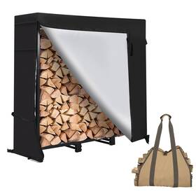 Ly-p0003 Loeniy 4ft Firewood Rack Outdoor With Waterproof Widened Cover Heavy Duty
