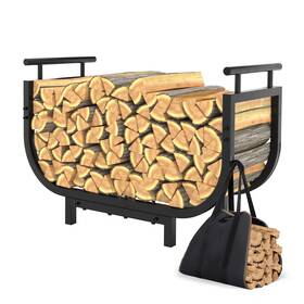 Ly-p0003-r-n Loeniy 30 Inch Outdoor Firewood Rack With Carrier Bag Heavy Duty Wood Holder Included E