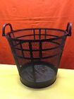 Log Fireplace Basket Metal Ornamental Holder Black