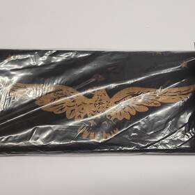 871-6110 Lou Ehrlich Inc Vtg Brasscrafters Vinylized Canvas Firewood Carrier With Eagle Design