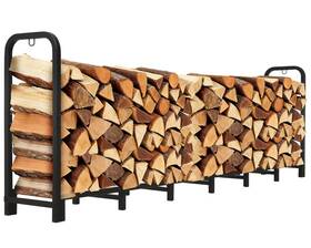 Luoieo 781858205778 Firewood Rack Outdoor 8 Ft - Adjustable Length 2.6-8ft Holds 1/2 Face Cord