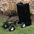 Lw-duc-combo-bk Sunnydaze Decor Dumping Utility Cart With Folding Sides 819271021023