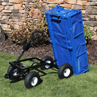 Lw-duc-combo-bl Sunnydaze Decor Dumping Utility Cart With Folding Sides 819271021030