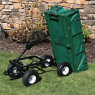 Lw-duc-combo-gn Sunnydaze Decor Dumping Utility Cart With Folding Sides 819271021047