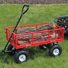 Lw-slc787-rd Sunnydaze Decor Red Steel Log Cart Long Capacity 815008024787