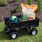 Lw-uc-combo-bk Sunnydaze Decor Black Utility Cart With Folding Sides 815008024466